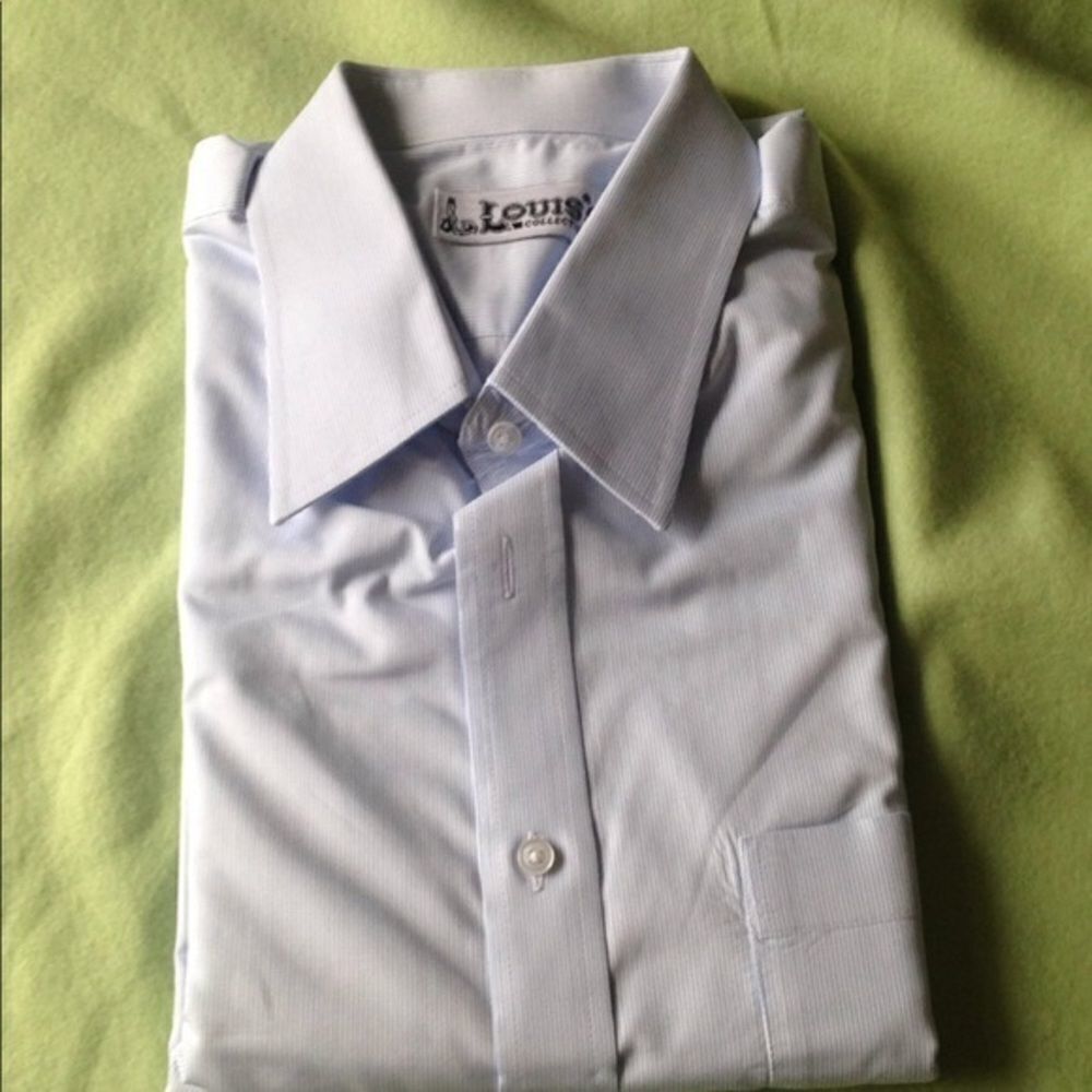 Louis collection men’s long sleeve stripe dress shirt Large